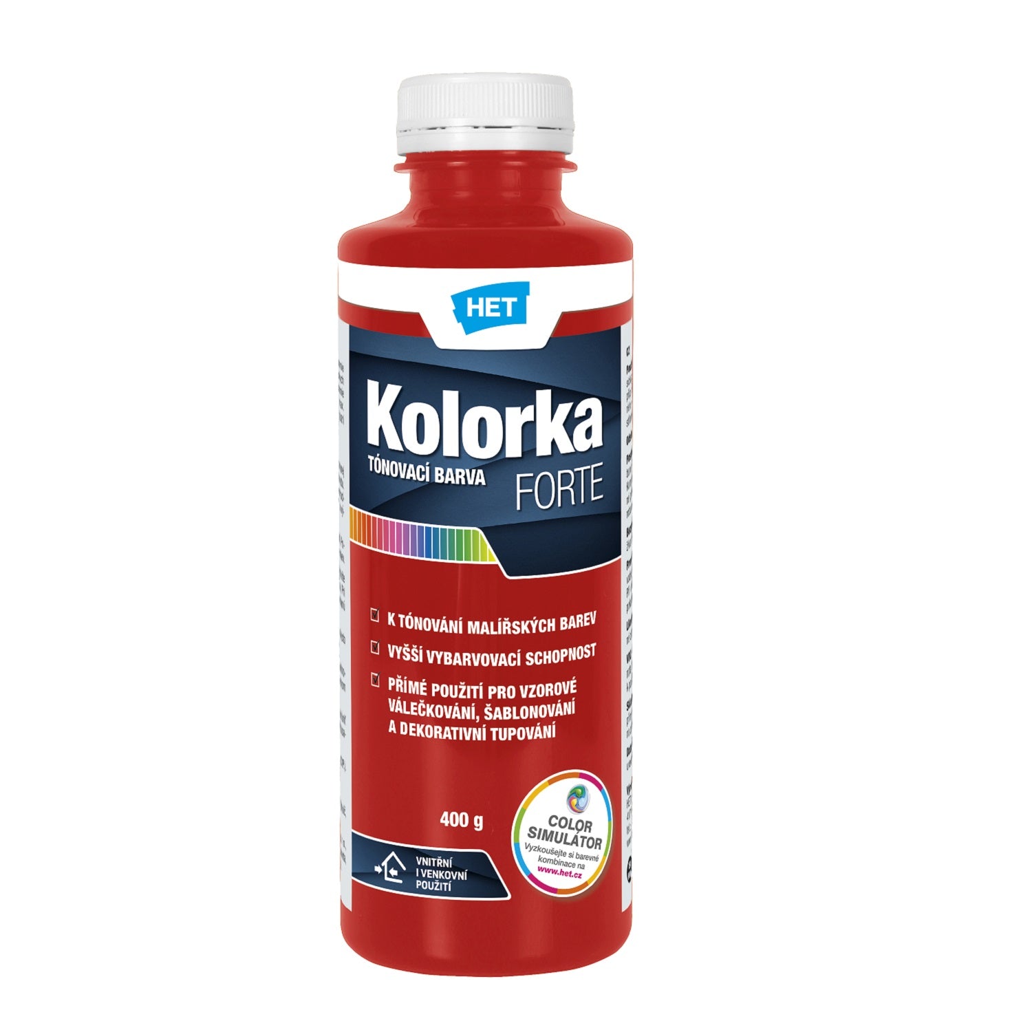 HET KOLORKA FORTE Akrylátová tónovací barva KF 0846 - červená 400 g