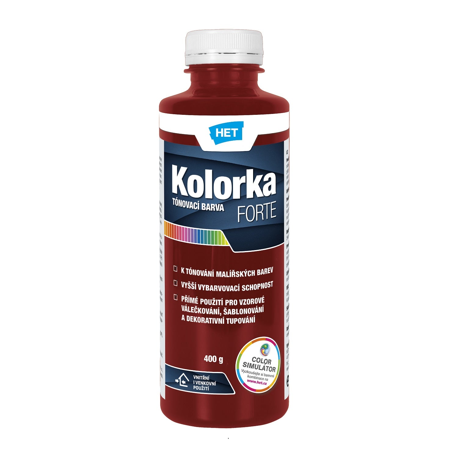 HET KOLORKA FORTE Akrylátová tónovací barva KF 0876 - vínová 400 g