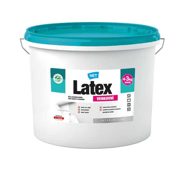 HET Latex VENKOVNÍ bílá omyvatelná latexová venkovní barva  10 + 3 kg