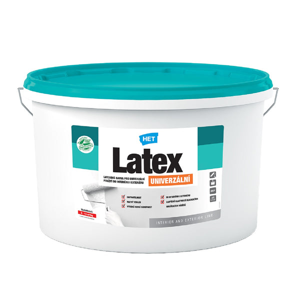 HET Latex UNIVERZÁLNÍ bílá omyvatelná latexová barva do interiéru i exteriéru 15 kg