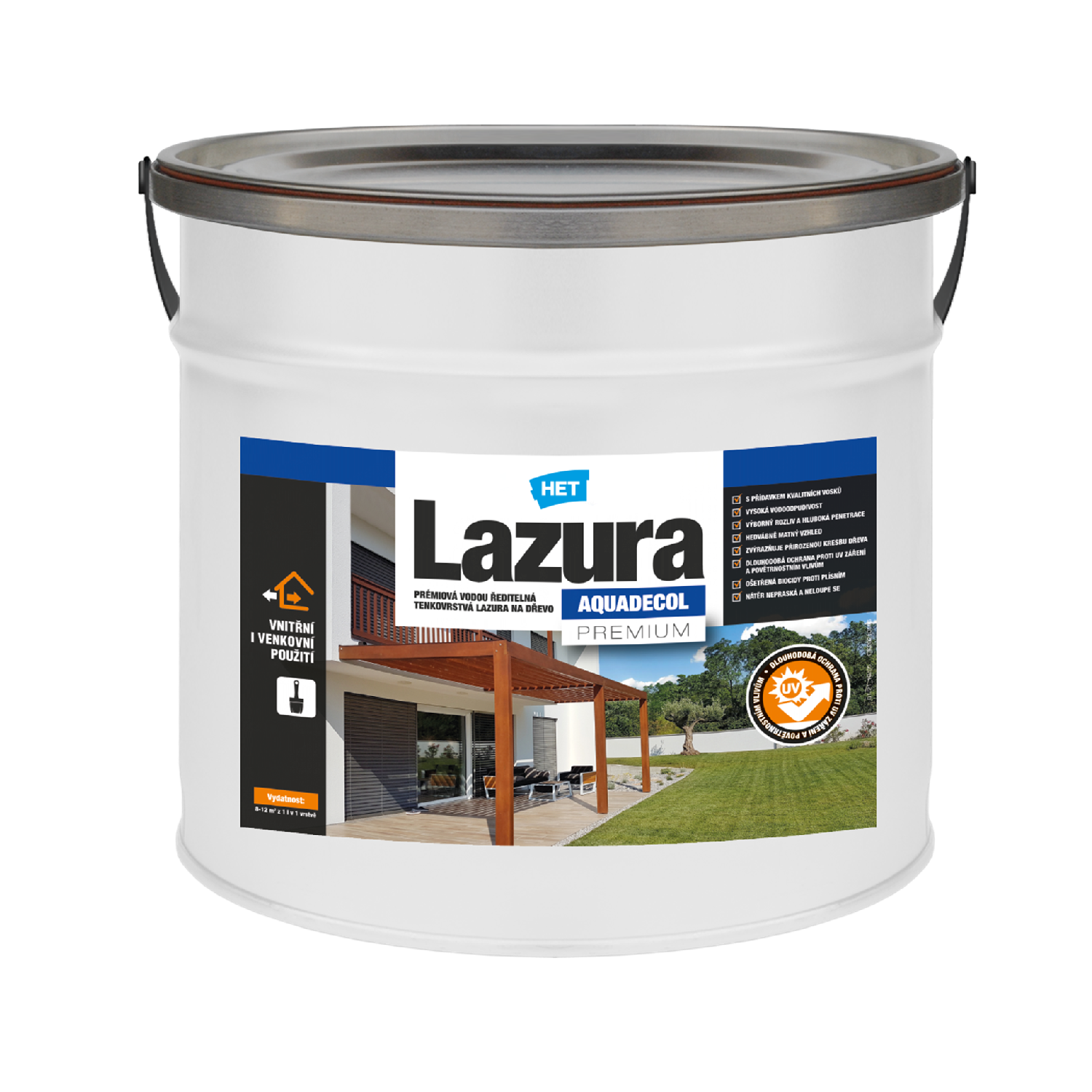 HET AQUADECOL LAZURA PREMIUM tenkovrstvá lazura na dřevo 0,75 l