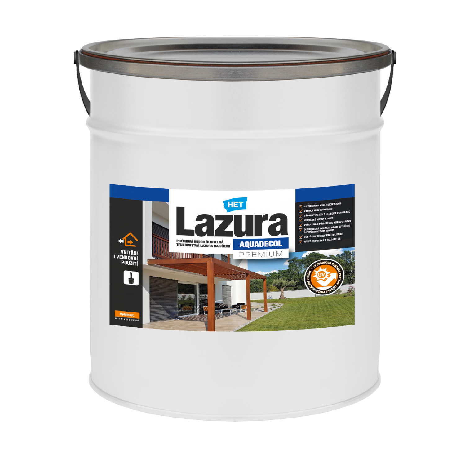 HET AQUADECOL LAZURA PREMIUM tenkovrstvá lazura na dřevo 2,5 l