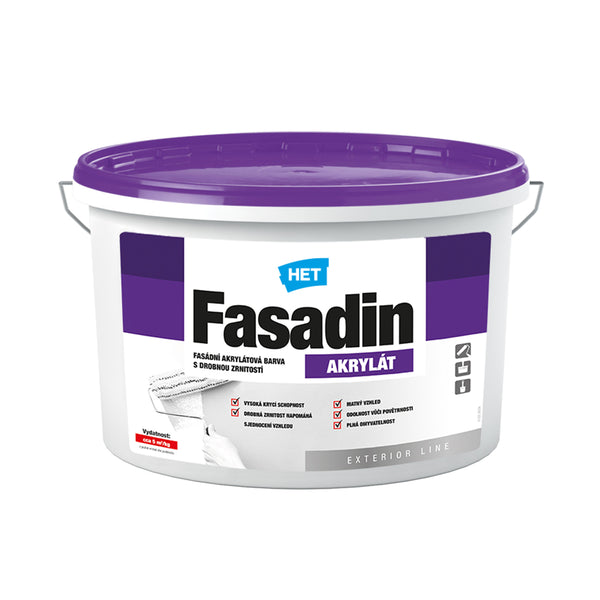 HET Fasadin bílá akrylátová omyvatelná fasádní barva 7 kg