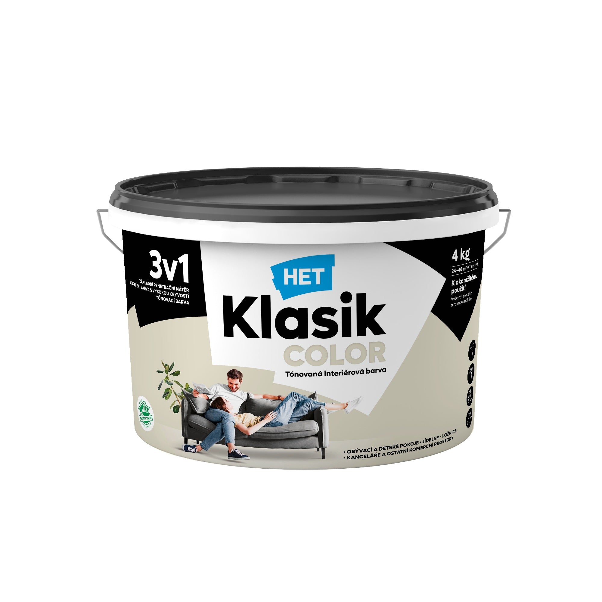 HET Klasik COLOR pastelová interiérová akrylátová otěruvzdorná barva na zeď4kg_0228