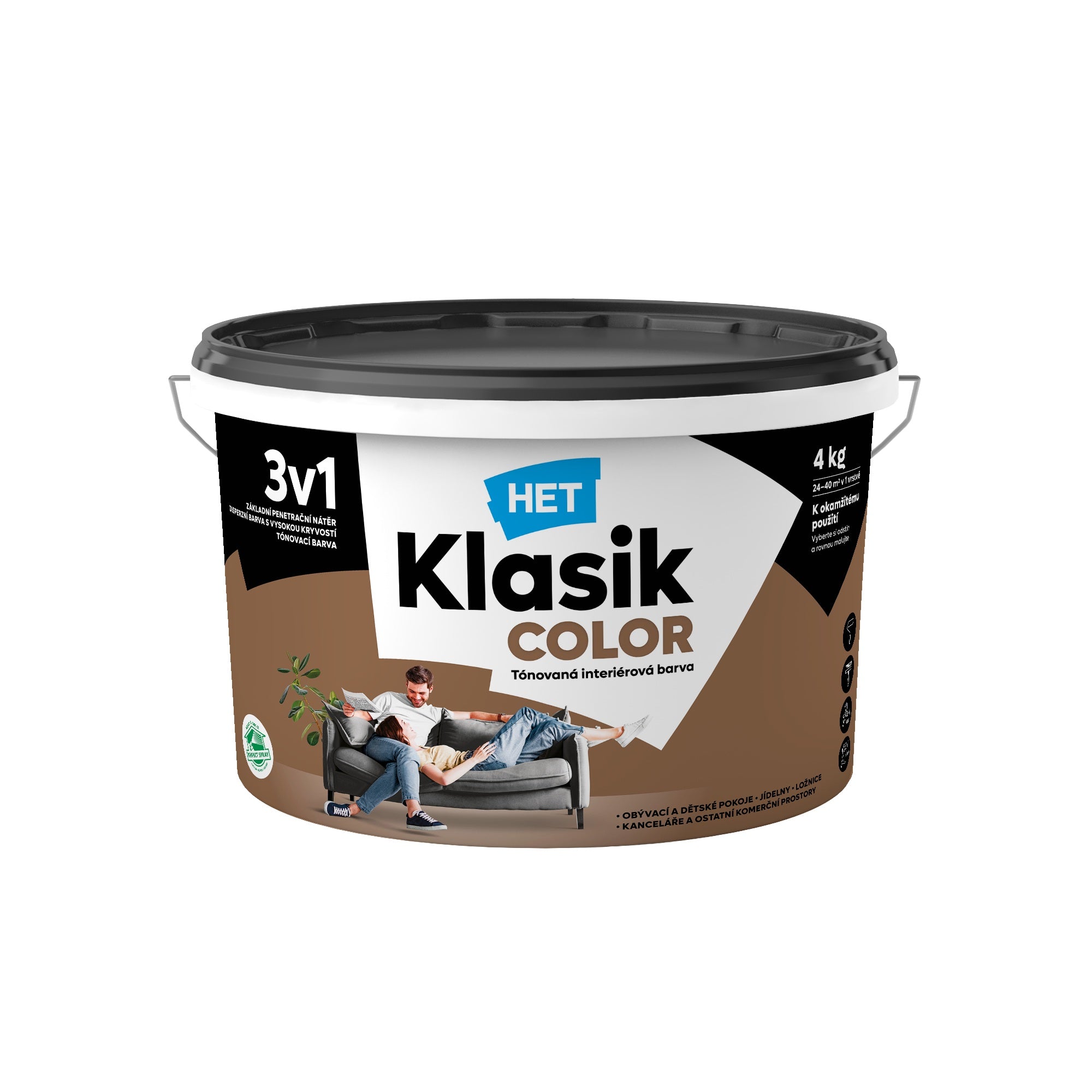 HET Klasik COLOR pastelová interiérová akrylátová otěruvzdorná barva na zeď_4kg_0267