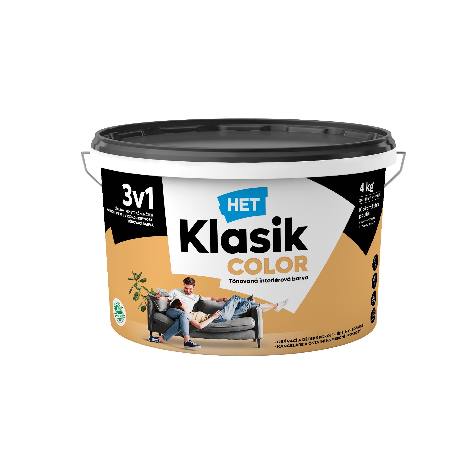 HET Klasik COLOR pastelová interiérová akrylátová otěruvzdorná barva na zeď_4kg_0737