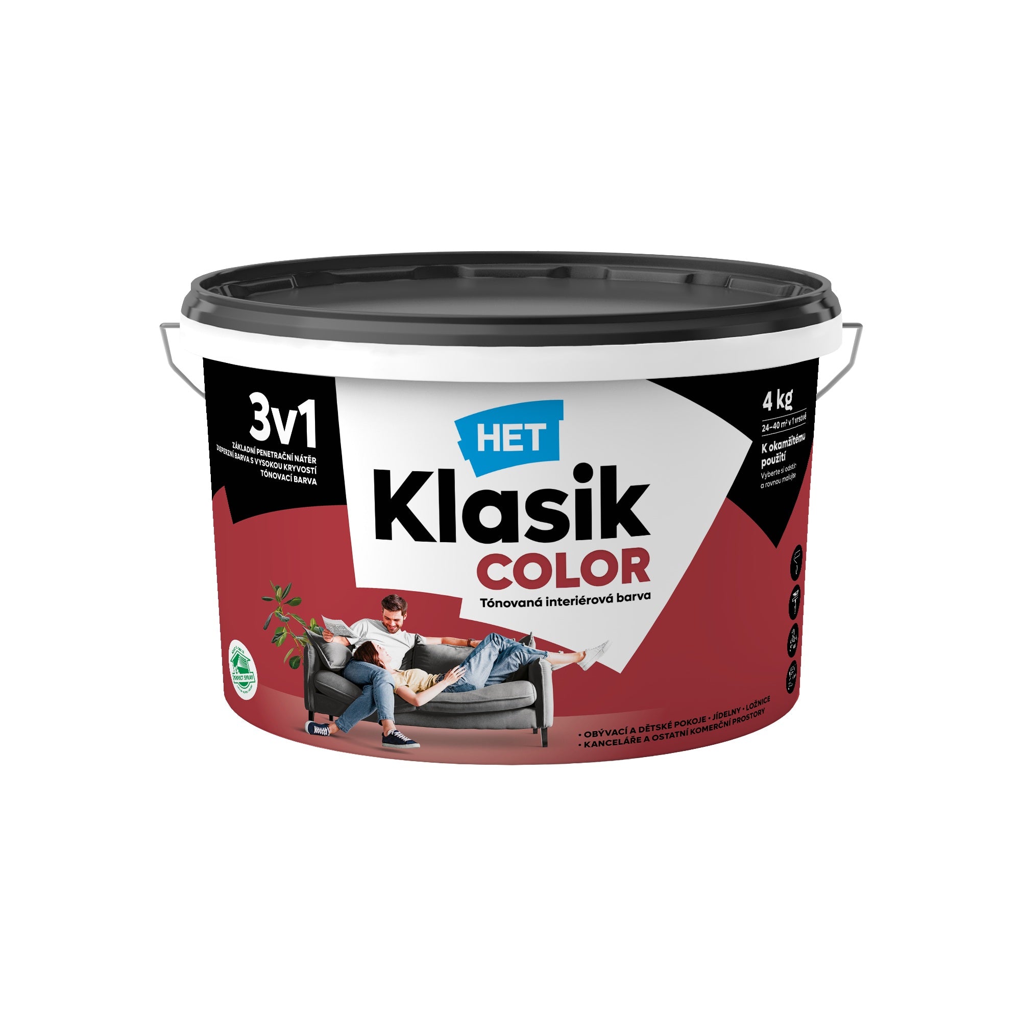 HET Klasik COLOR pastelová interiérová akrylátová otěruvzdorná barva na zeď_4kg_0897