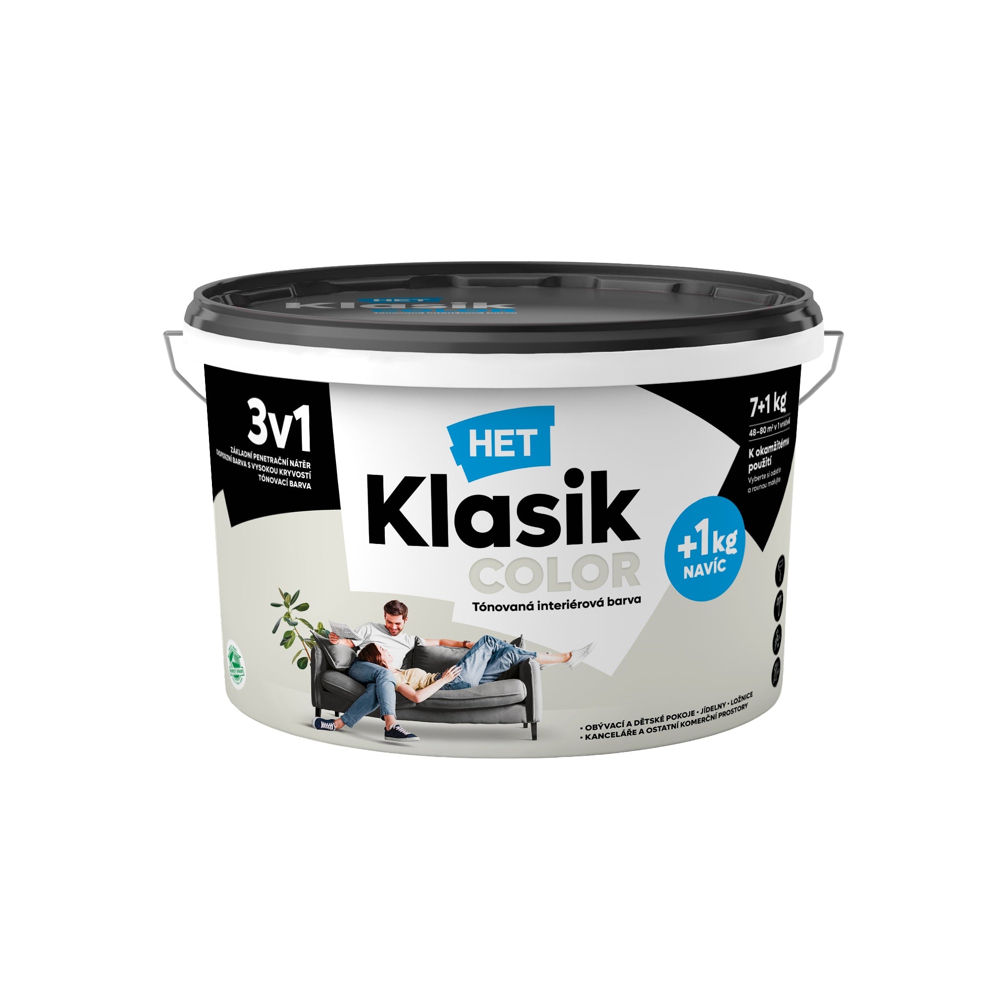 HET Klasik COLOR pastelová interiérová akrylátová otěruvzdorná barva na zeď_7+1kg_0107