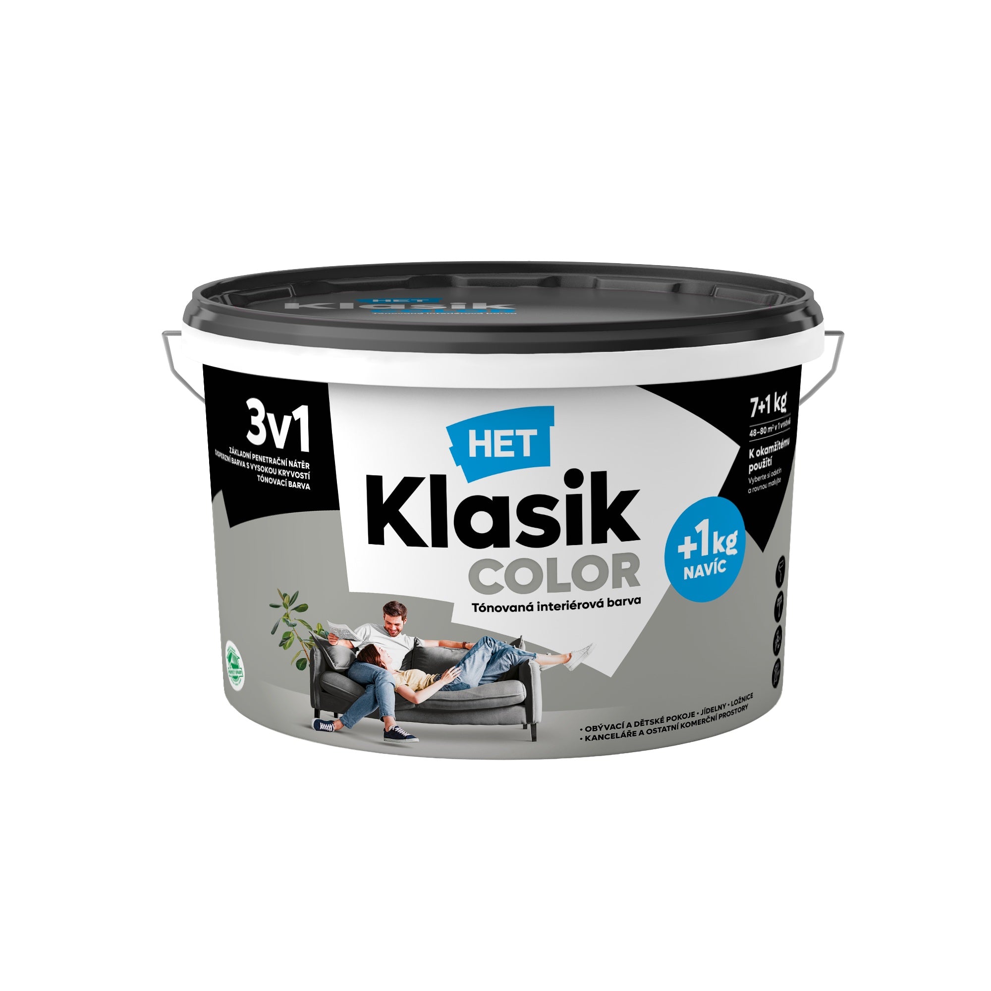 HET Klasik COLOR pastelová interiérová akrylátová otěruvzdorná barva na zeď_7+1kg_0117