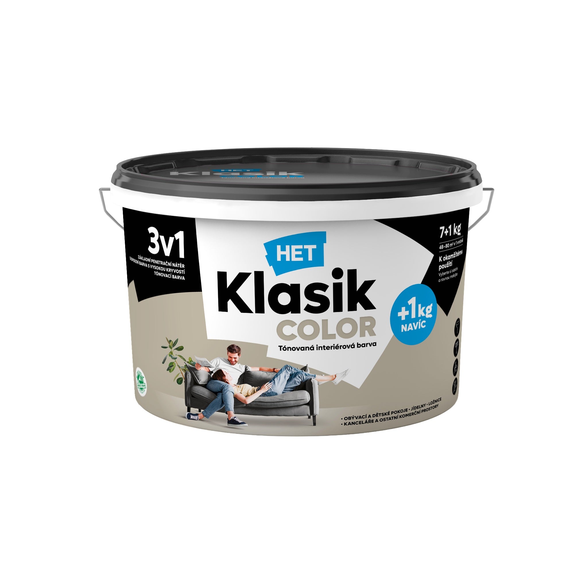 HET Klasik COLOR pastelová interiérová akrylátová otěruvzdorná barva na zeď_7+1kg_0197