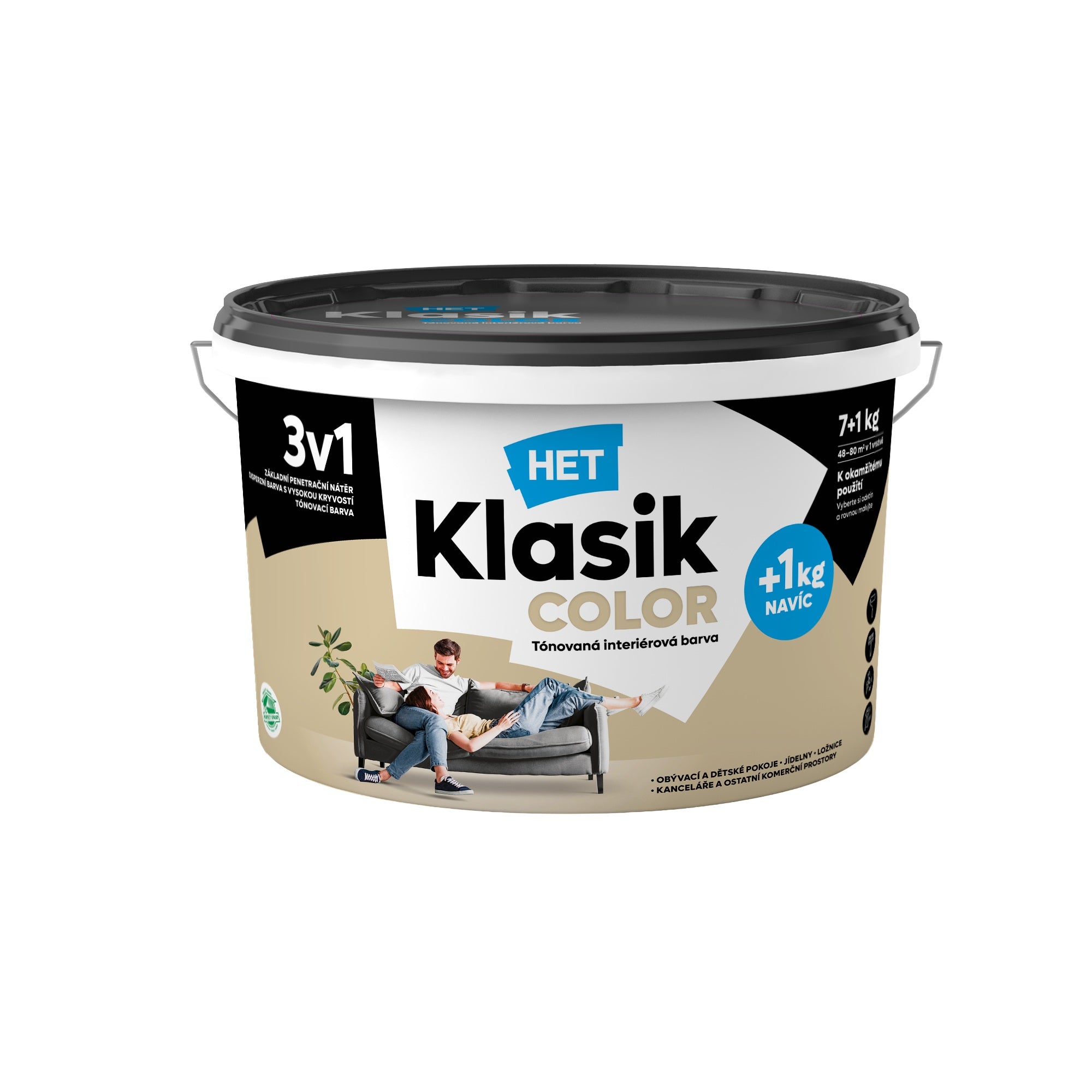 HET Klasik COLOR pastelová interiérová akrylátová otěruvzdorná barva na zeď_7+1kg_0197