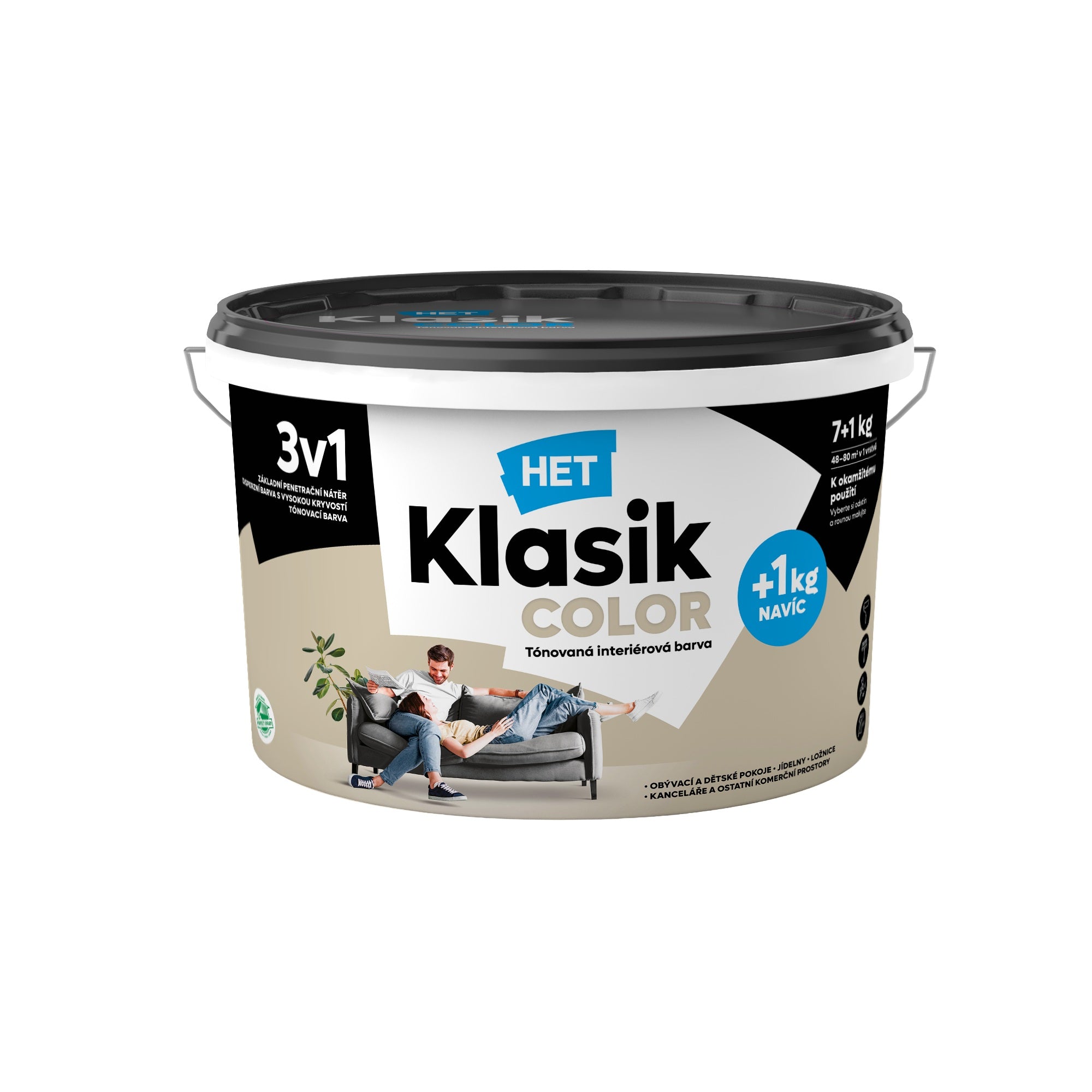 HET Klasik COLOR pastelová interiérová akrylátová otěruvzdorná barva na zeď_7+1kg_0218