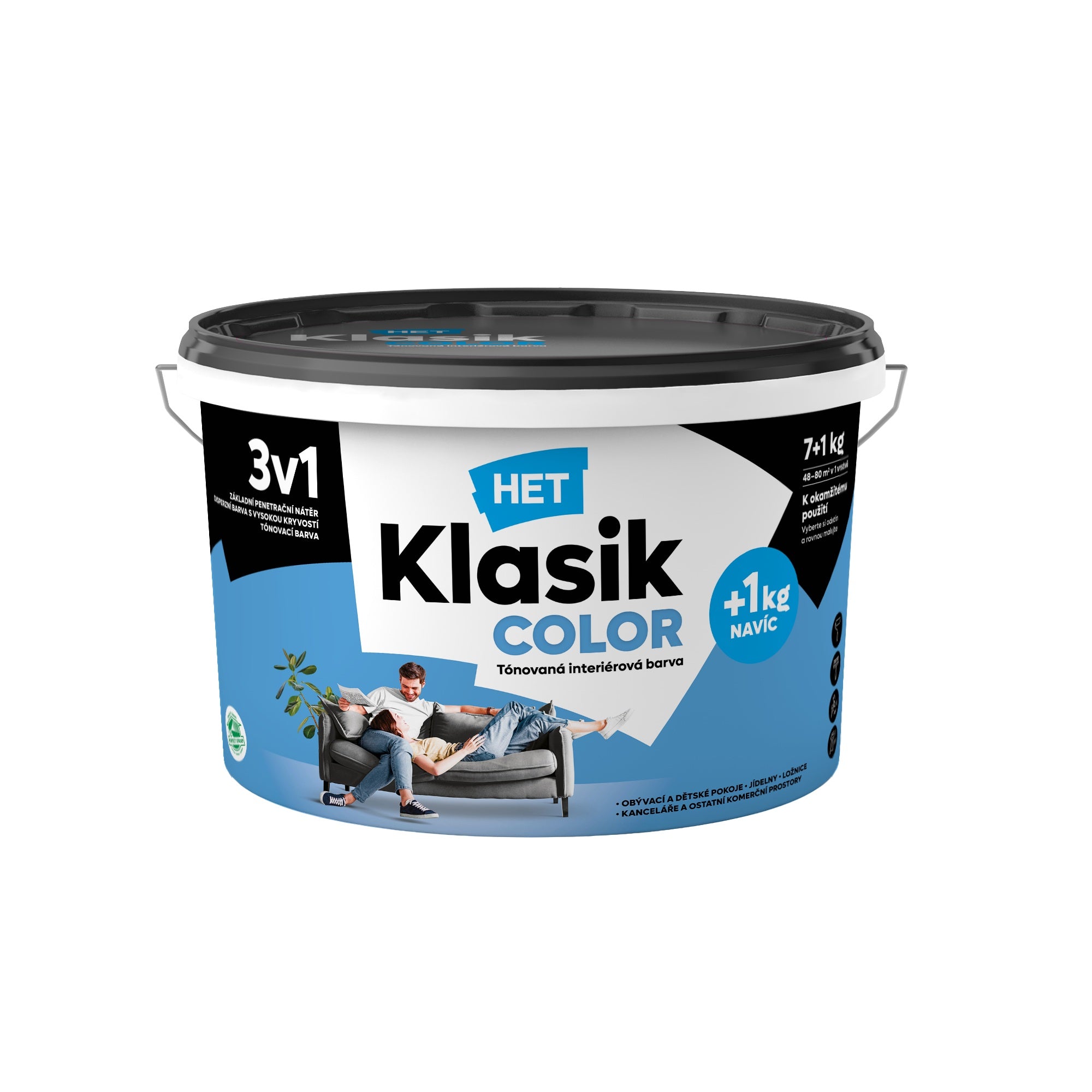 HET Klasik COLOR pastelová interiérová akrylátová otěruvzdorná barva na zeď_7+1kg_0347