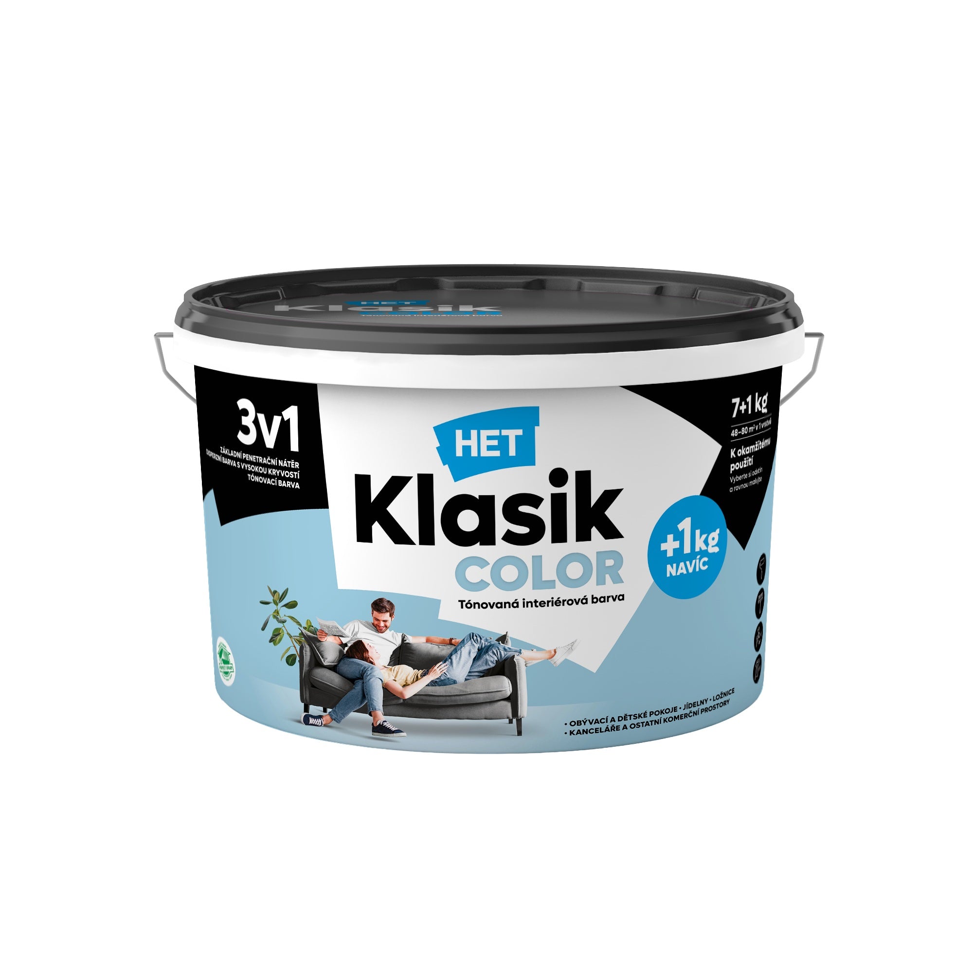 HET Klasik COLOR pastelová interiérová akrylátová otěruvzdorná barva na zeď_7+1kg_0427