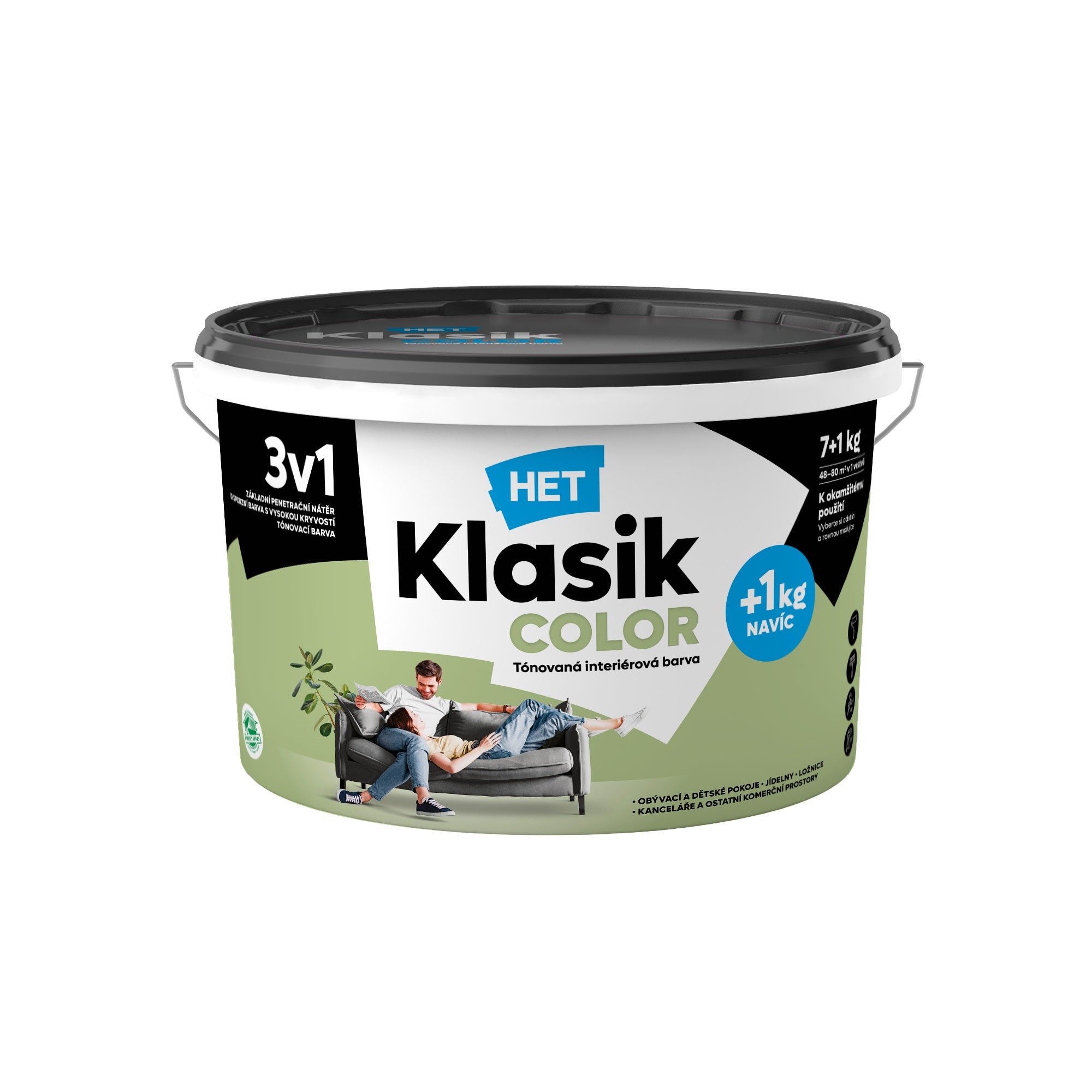 HET Klasik COLOR pastelová interiérová akrylátová otěruvzdorná barva na zeď_7+1kg_0558