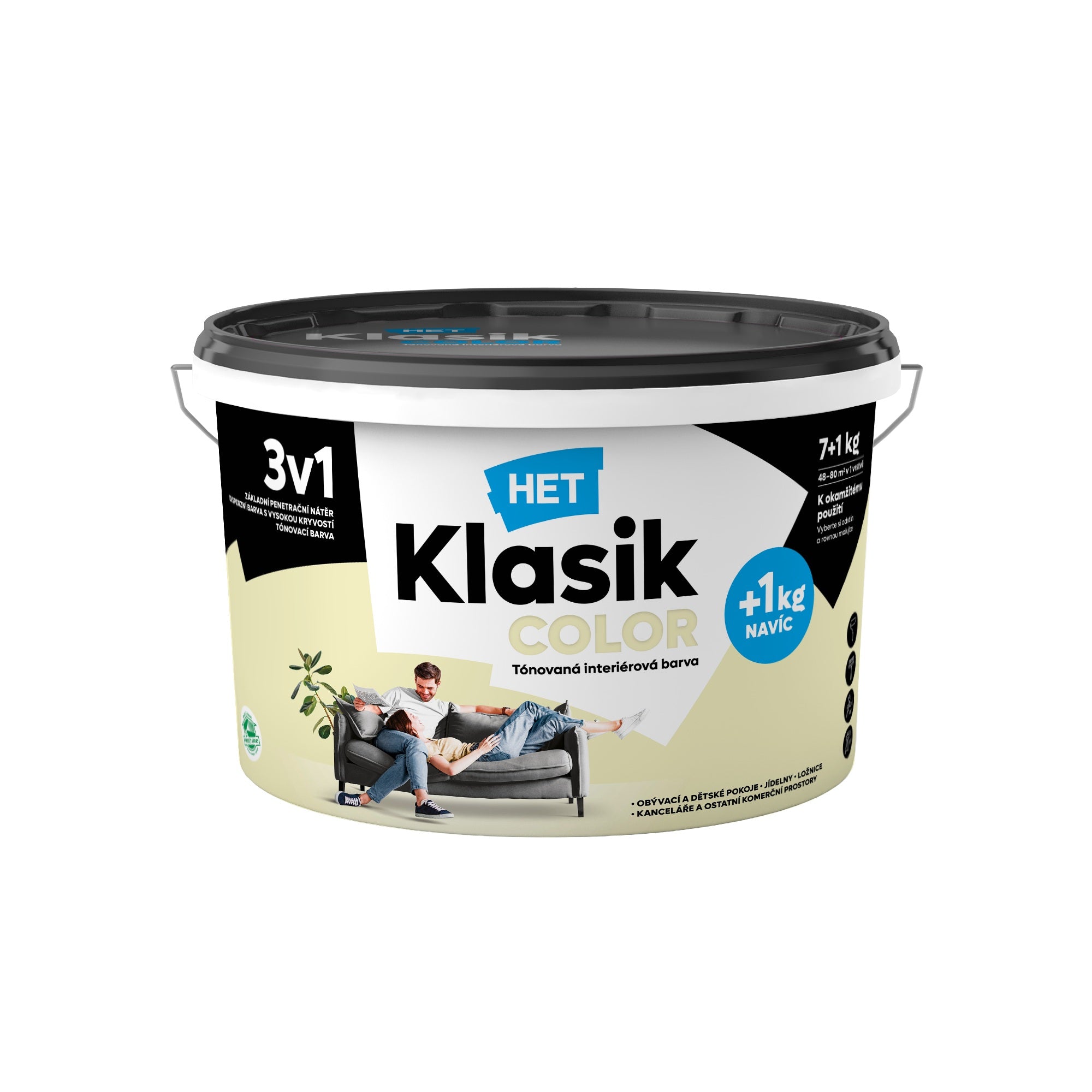 HET Klasik COLOR pastelová interiérová akrylátová otěruvzdorná barva na zeď_7+1kg_0658