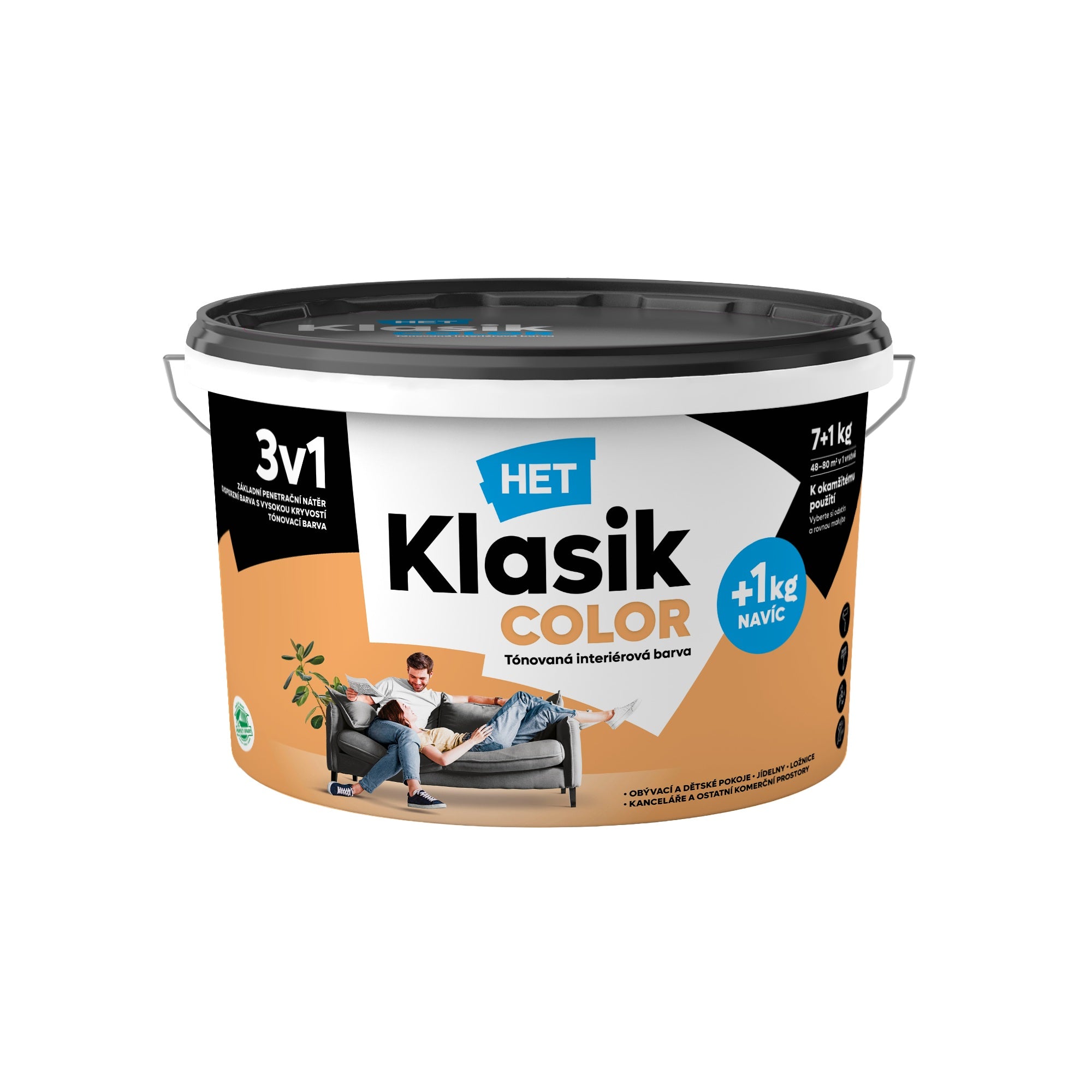 HET Klasik COLOR pastelová interiérová akrylátová otěruvzdorná barva na zeď_7+1kg_0728