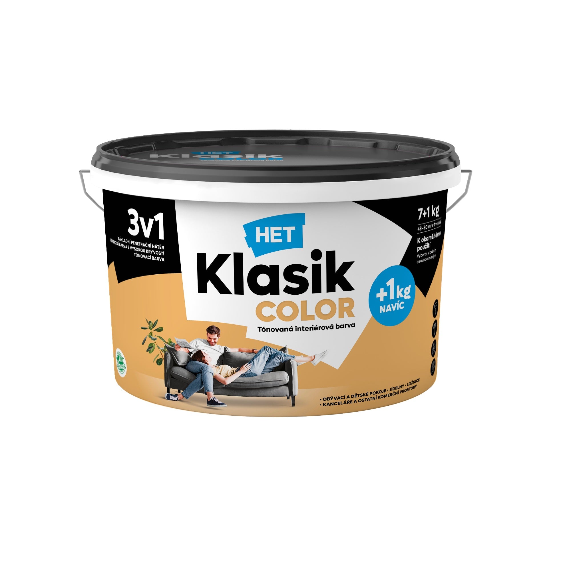 HET Klasik COLOR pastelová interiérová akrylátová otěruvzdorná barva na zeď_7+1kg_0737