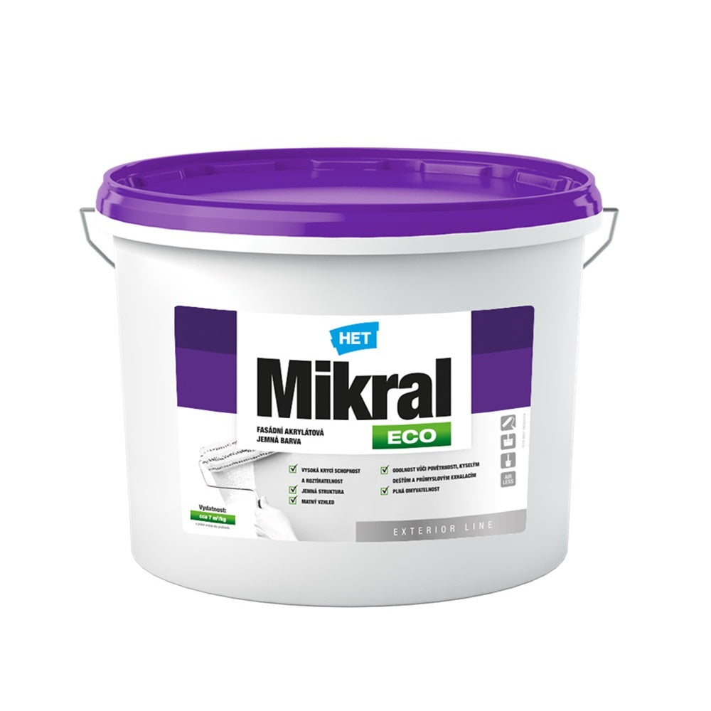 HET Mikral ECO fasádní akrylátová hladká barva 5 kg