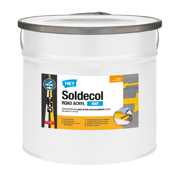 HET Soldecol ROAD ACRYL M rychleschnoucí akrylátová barva na beton a asfalt 10 l