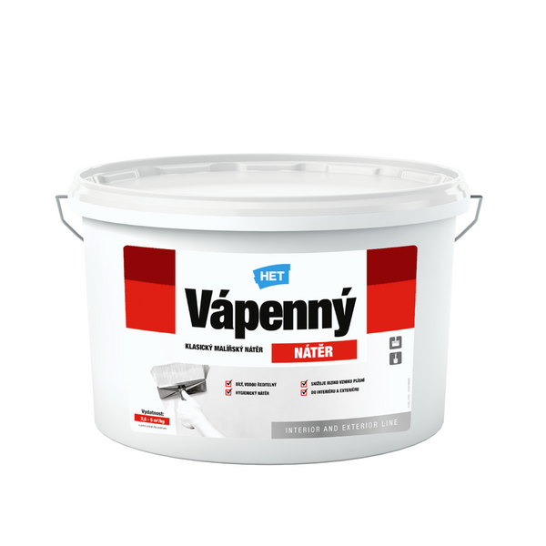 HET Vápenný NÁTĚR bílý vápenný malířsky nátěr na zeď 6 kg
