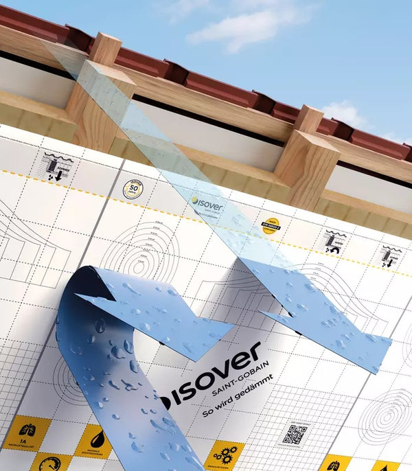 Isover Vario KM Duplex UV parozábranná fólie pod krokvemi, znázornění proměnlivé difuzní propustnosti