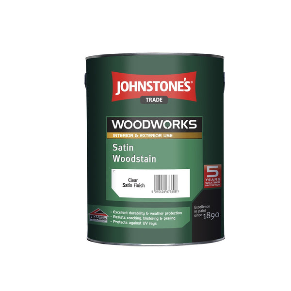 JOHNSTONE'S Satin Woodstain syntetická silnovrstvá lazura na dřevo