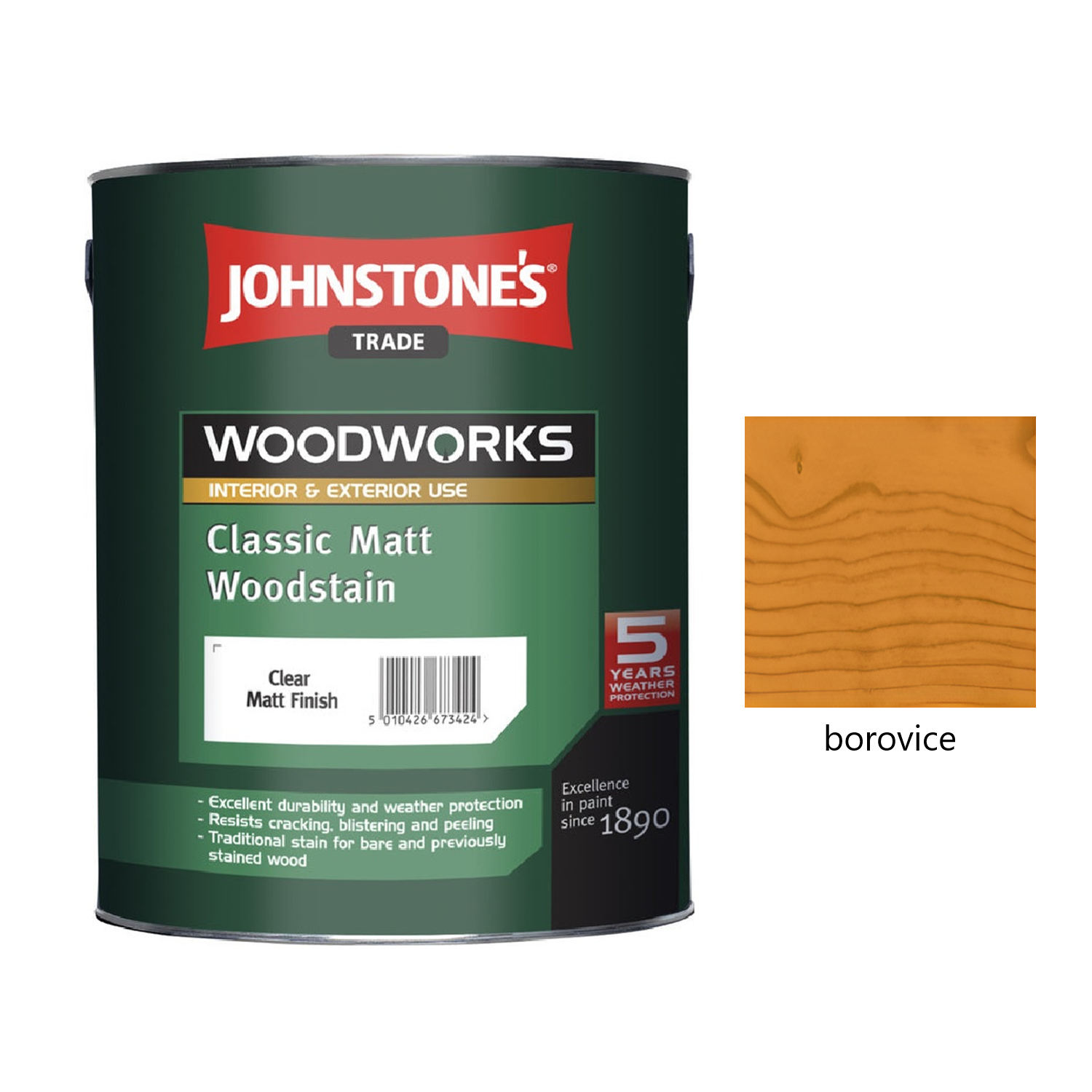JOHNSTONE'S Classic Matt Woodstain tenkovrstvá lazura na dřevo - borovice