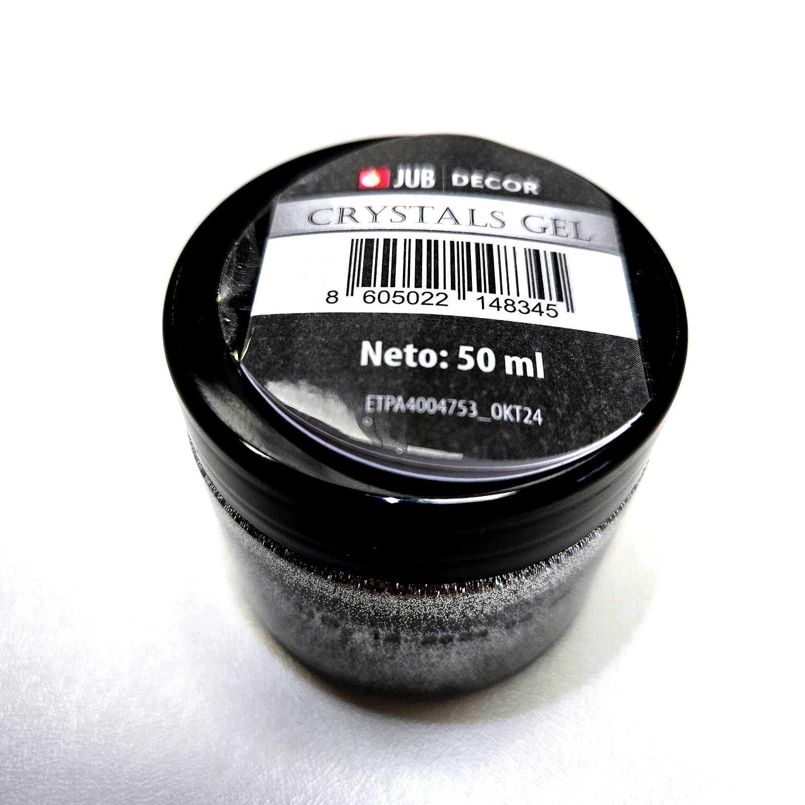 JUB DECOR Crystals stříbrné dekorativní třpytky do barvy v gelu ukázka2