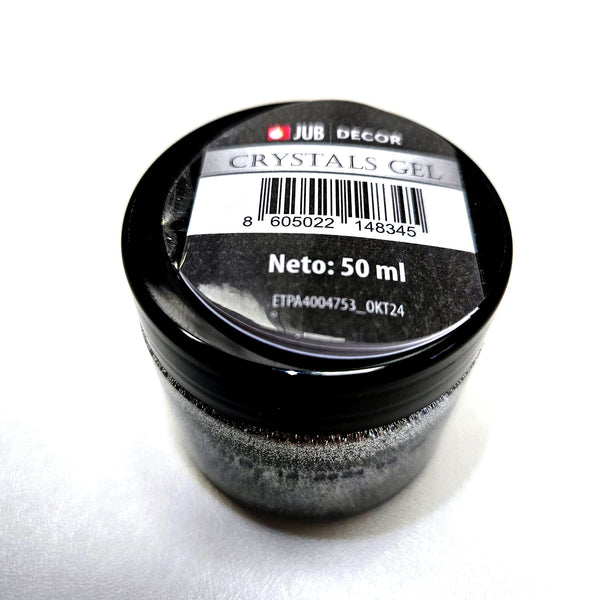 JUB DECOR Crystals stříbrné dekorativní třpytky do barvy v gelu ukázka3