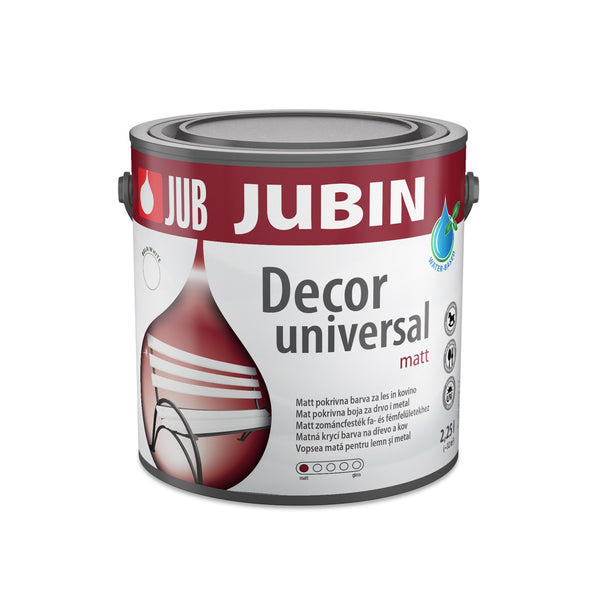 JUB JUBIN Decor Universal Univerzální akrylátová krycí barva na dřevo a kov matt 2,25 l