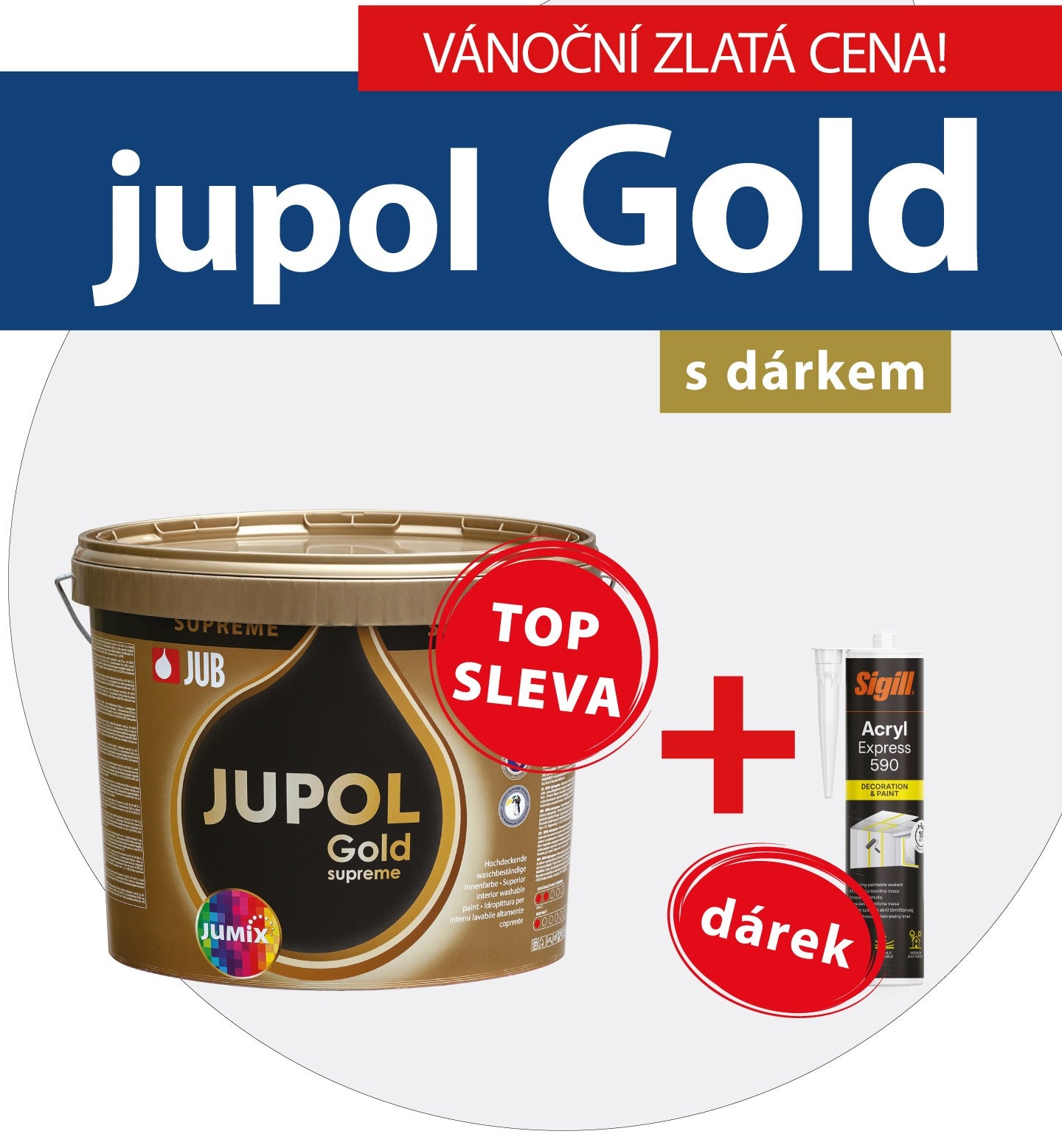 JUB JUPOL Gold supreme vnitřní omyvatelná malířská barva + dárek