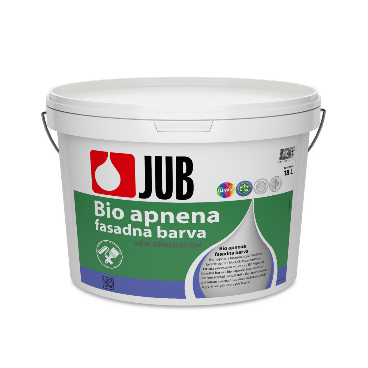 JUB bílá vodou ředitelná vápenná fasádní barva 18 l