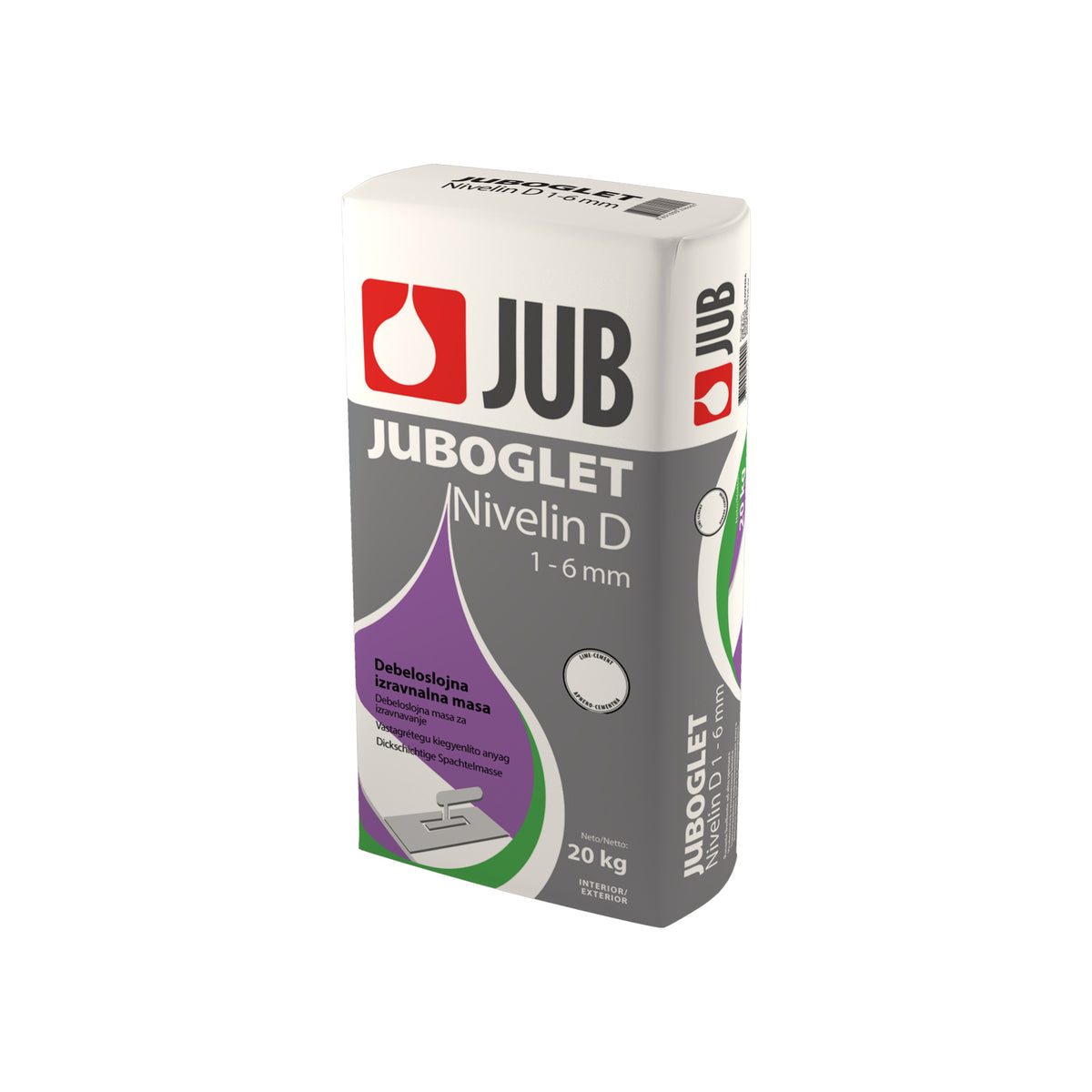 JUB JUBOGLET Nivelin D bílý silnovrstvý fasádní stěrkový tmel 20 kg