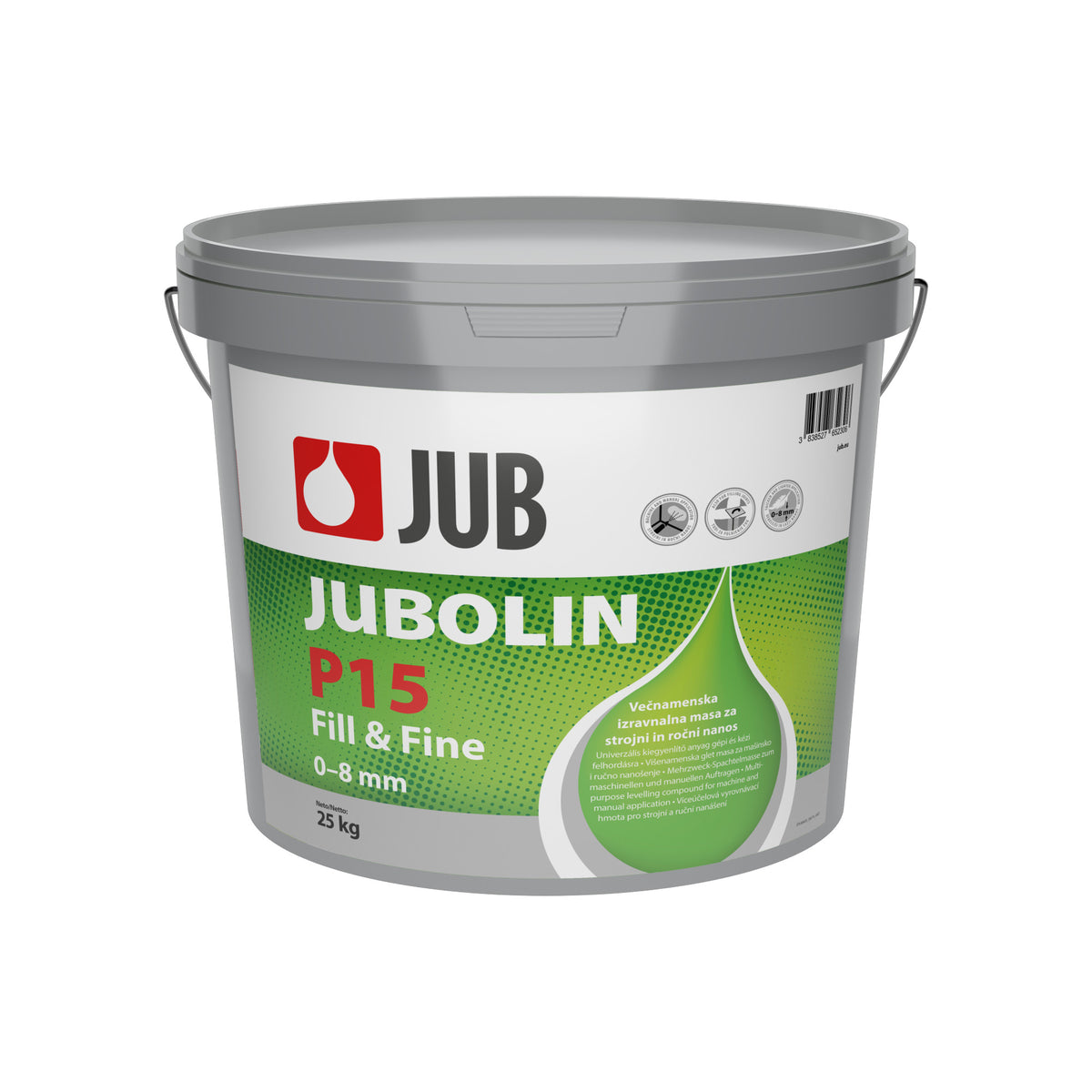 JUB JUBOLIN P15 Fill & Fine bílý silnovrstvý víceúčelový tmel na sádrokarton 25 kg