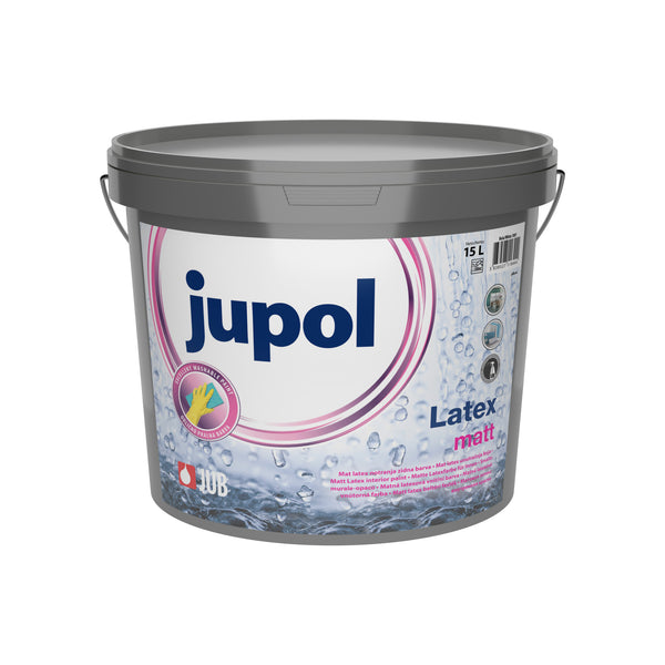 JUB JUPOL Latex matt bílá latexová omyvatelná malířská barva na zeď 15 l