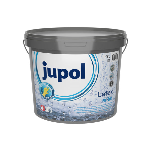 JUB JUPOL Latex satin bílá latexová omyvatelná malířská barva na zeď 15 l