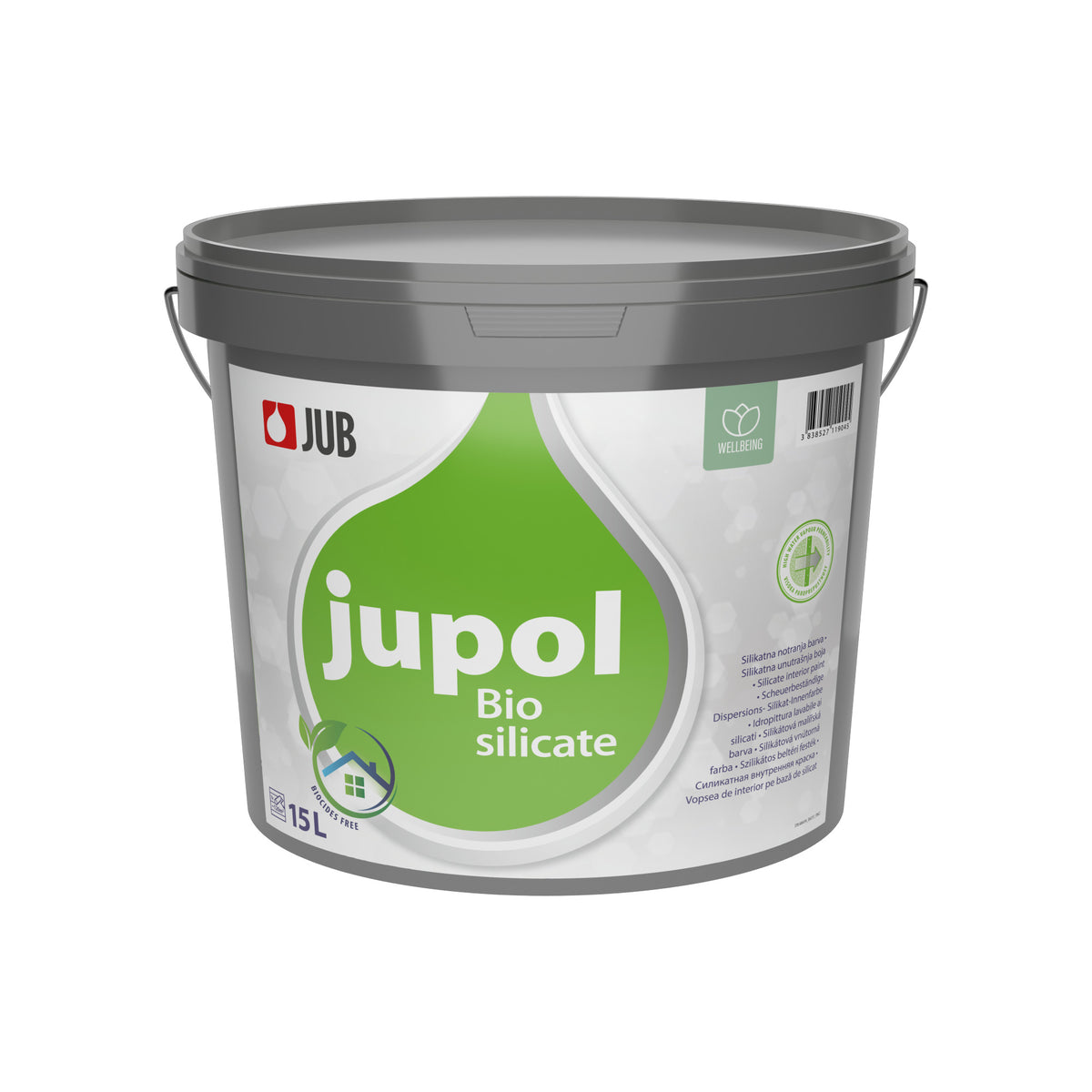 JUB JUPOL Silicate bílá omyvatelná malířská barva na zeď 5 l