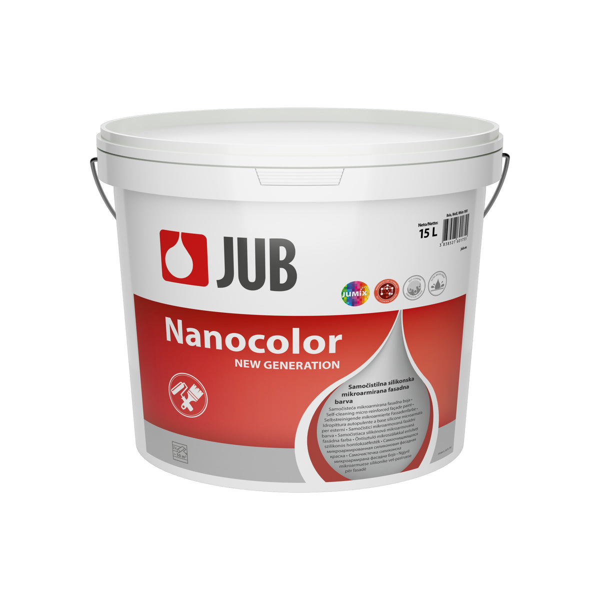 JUB NANOCOLOR samočisticí mikroarmovaná silikonová fasádní barva 15 l