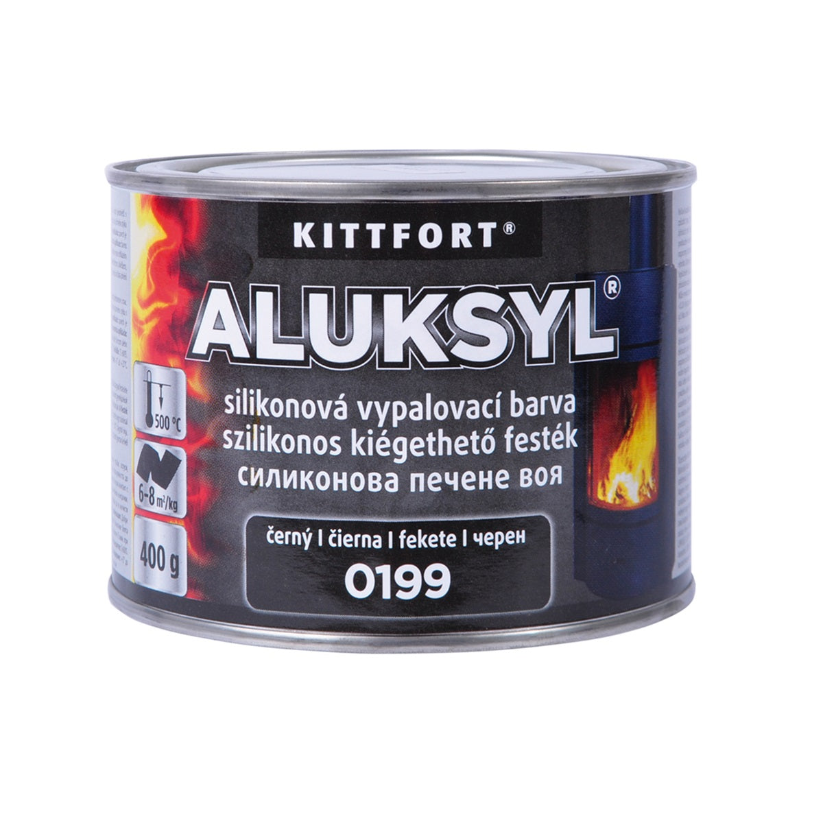 KITTFORT ALUKSYL Vypalovací silikonová barva 400 g - 0199 - Černá