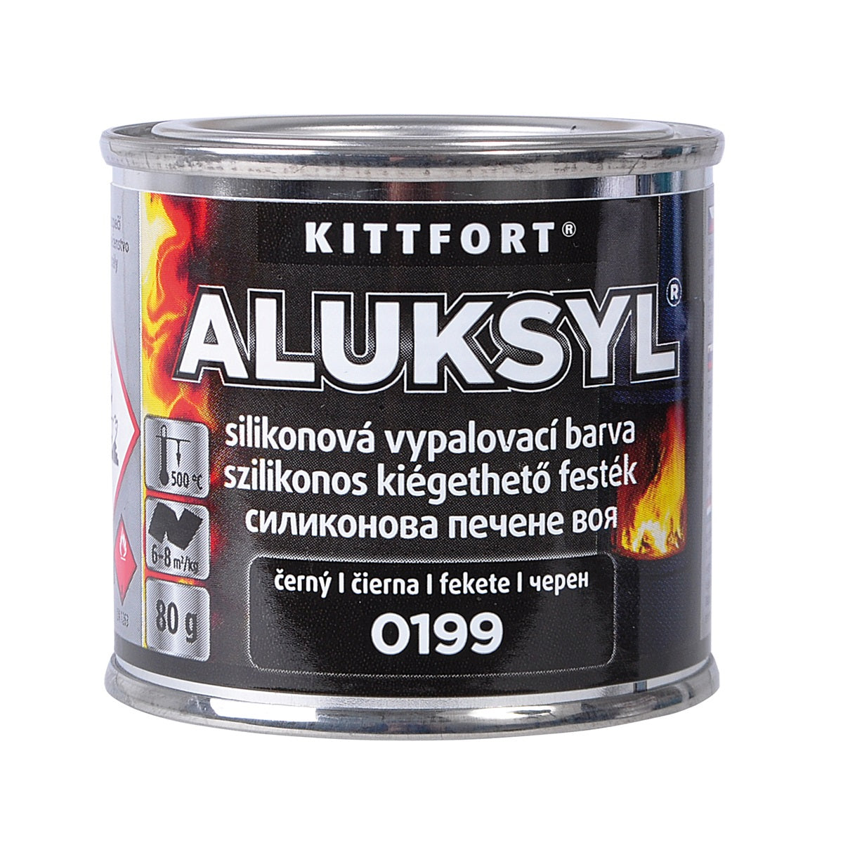 KITTFORT ALUKSYL Vypalovací silikonová barva 80 g - 0199 - Černá