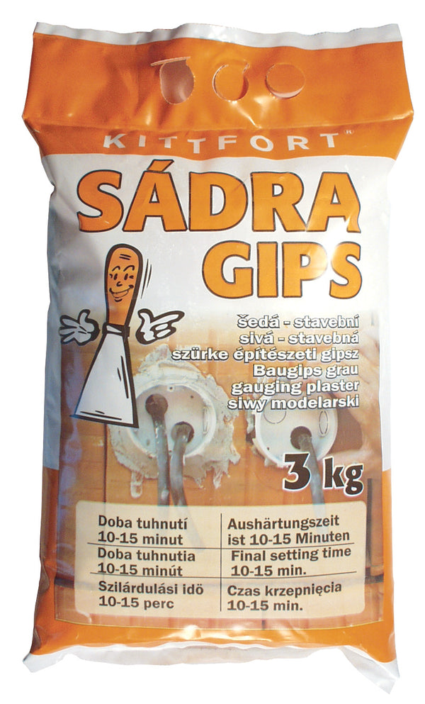 KITTFORT Šedá stavební sádra na zeď 3 kg