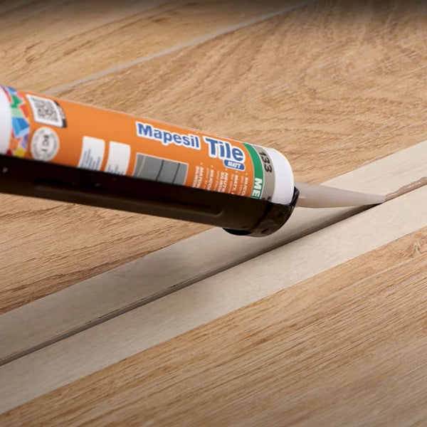 MAPEI Mapesil Tile Matt neutrální silikonový těsnící tmel na keramiku a sanitu aplikace