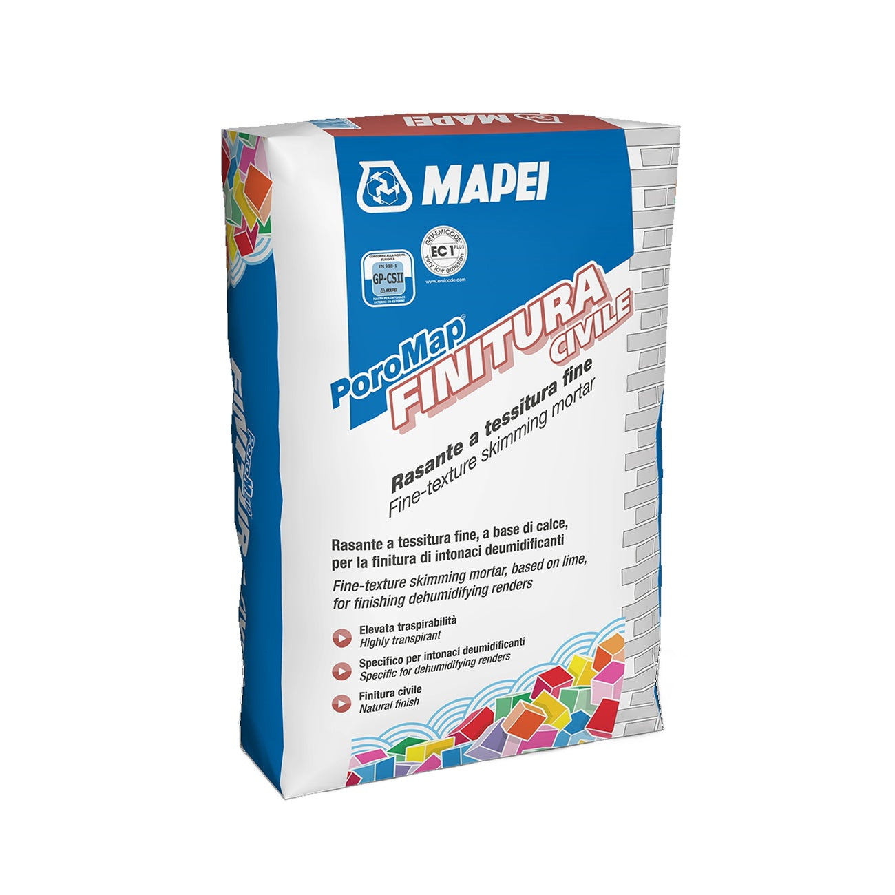 MAPEI Poromap Finitura Civile vyrovnávací malta pro úpravu omítek 25 kg