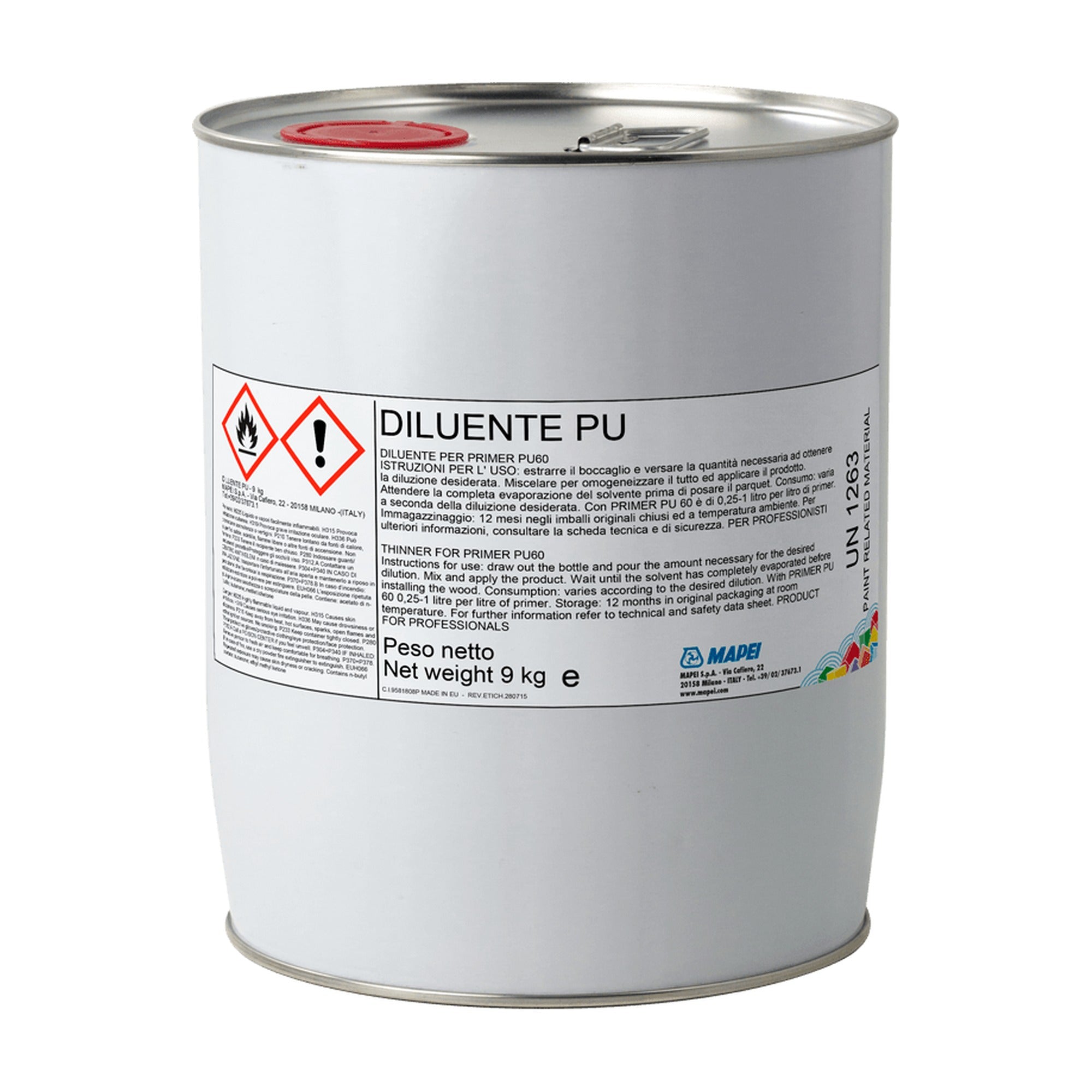 MAPEI Diluente PU ředidlo pro polyuretanový penetrační nátěr Primer PU 60 9 kg