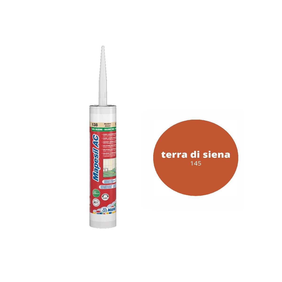 MAPEI Mapesil AC silikonový těsnící tmel na dilatační spáry 145 terra di siena
