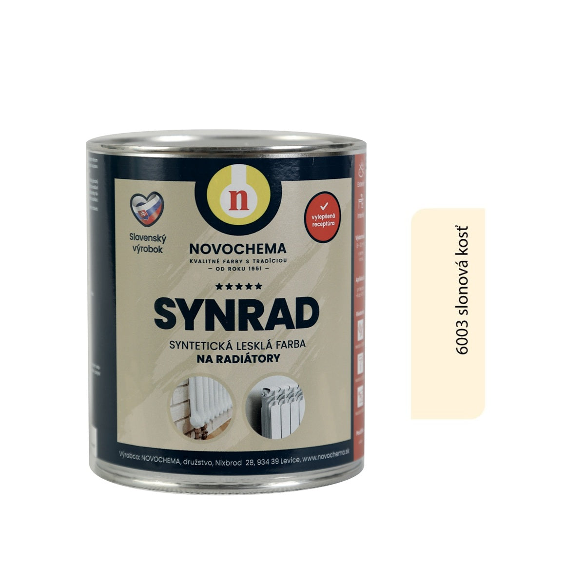 NOVOCHEMA SYNRAD syntetická lesklá barva na radiátory_slonová kosť