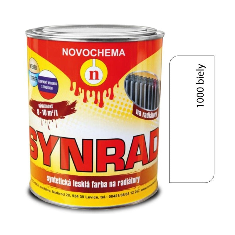 NOVOCHEMA SYNRAD syntetická lesklá barva na radiátory - 1000 - Bílá