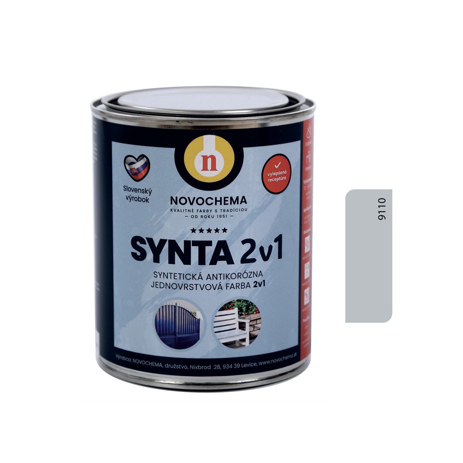 NOVOCHEMA SYNTA 2v1 syntetická antikorozní jednovrstvá barva 2v1 hliníková