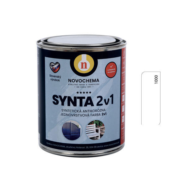 NOVOCHEMA SYNTA 2v1 syntetická antikorozní jednovrstvá barva 2v1 - 1000 - Bílá